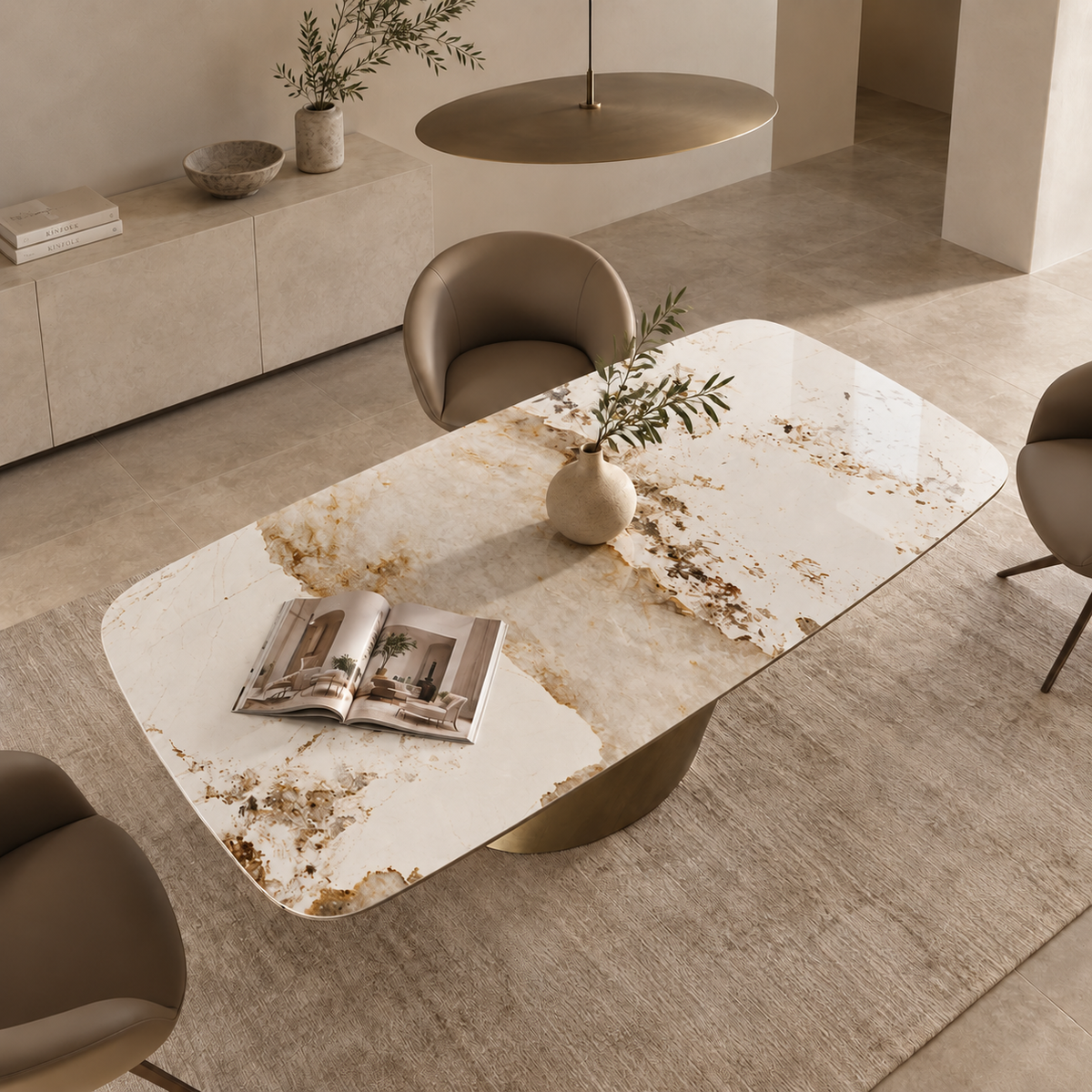 Aurelia Sintered Stone Dining Table, view 2
