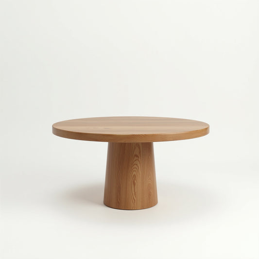 Rustic Oak Round Pedestal Dining Table