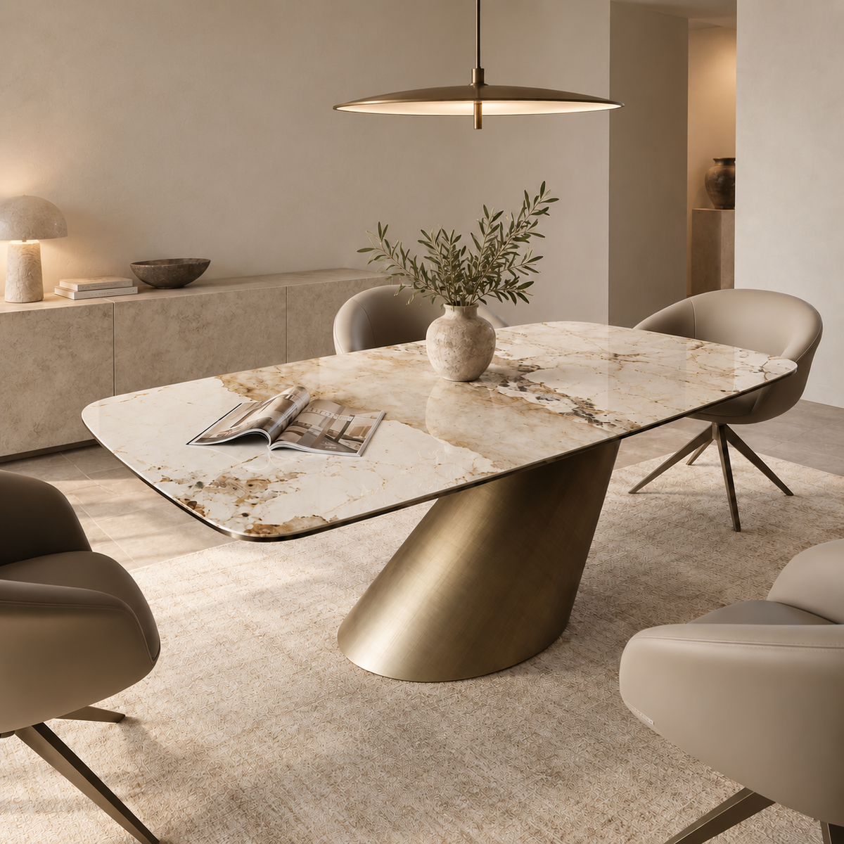 Aurelia Sintered Stone Dining Table, view 3